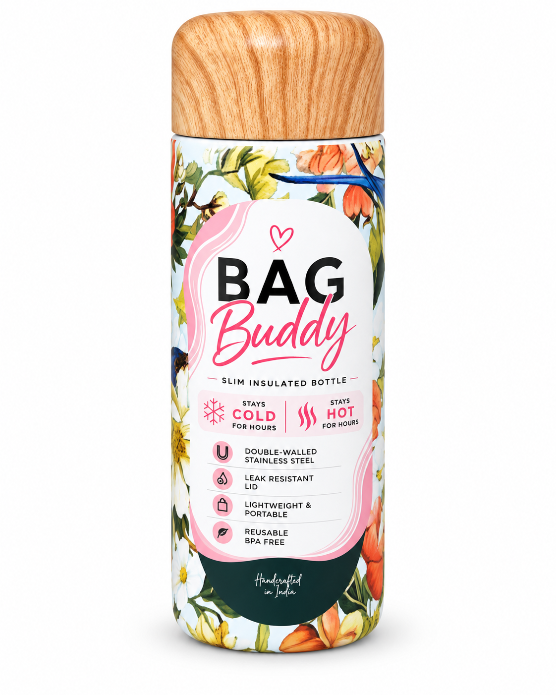 Bag Buddy 180ml Mini Bottle Bird - Double Insulated Hydration Bottle